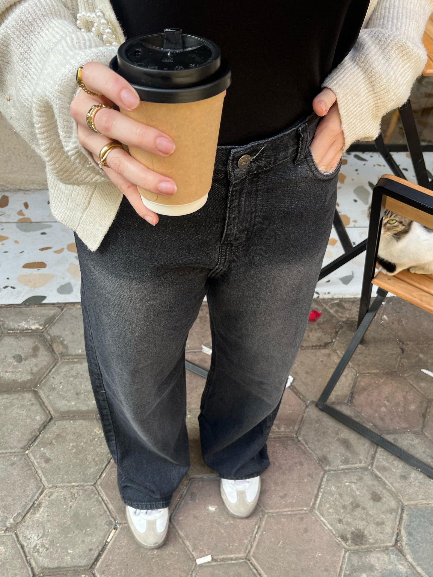 Charcoal Black Denim Pants